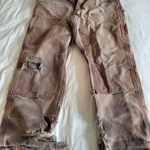 Carhartt Brown Distressed Chinos